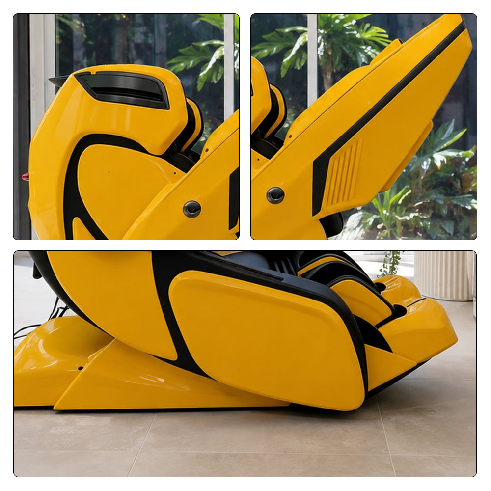 RELAXA 4D PRO Full Body Electric Massage Chair - Precision Massage Mechanism with Wide Comfort Seat - Yellow