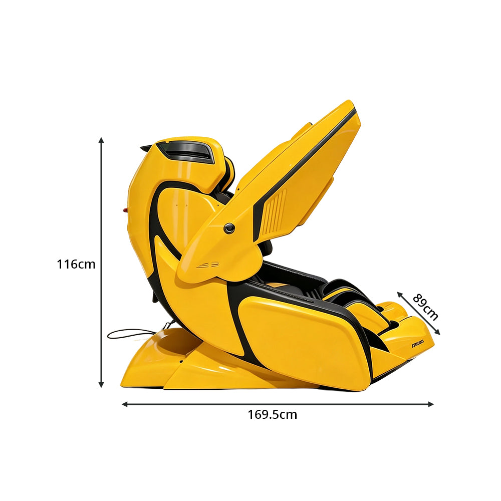 RELAXA 4D PRO Full Body Electric Massage Chair - Precision Massage Mechanism with Wide Comfort Seat - Yellow