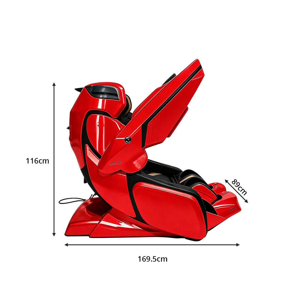 RELAXA 4D PRO Full Body Electric Massage Chair - Precision Massage Mechanism with Wide Comfort Seat - Red