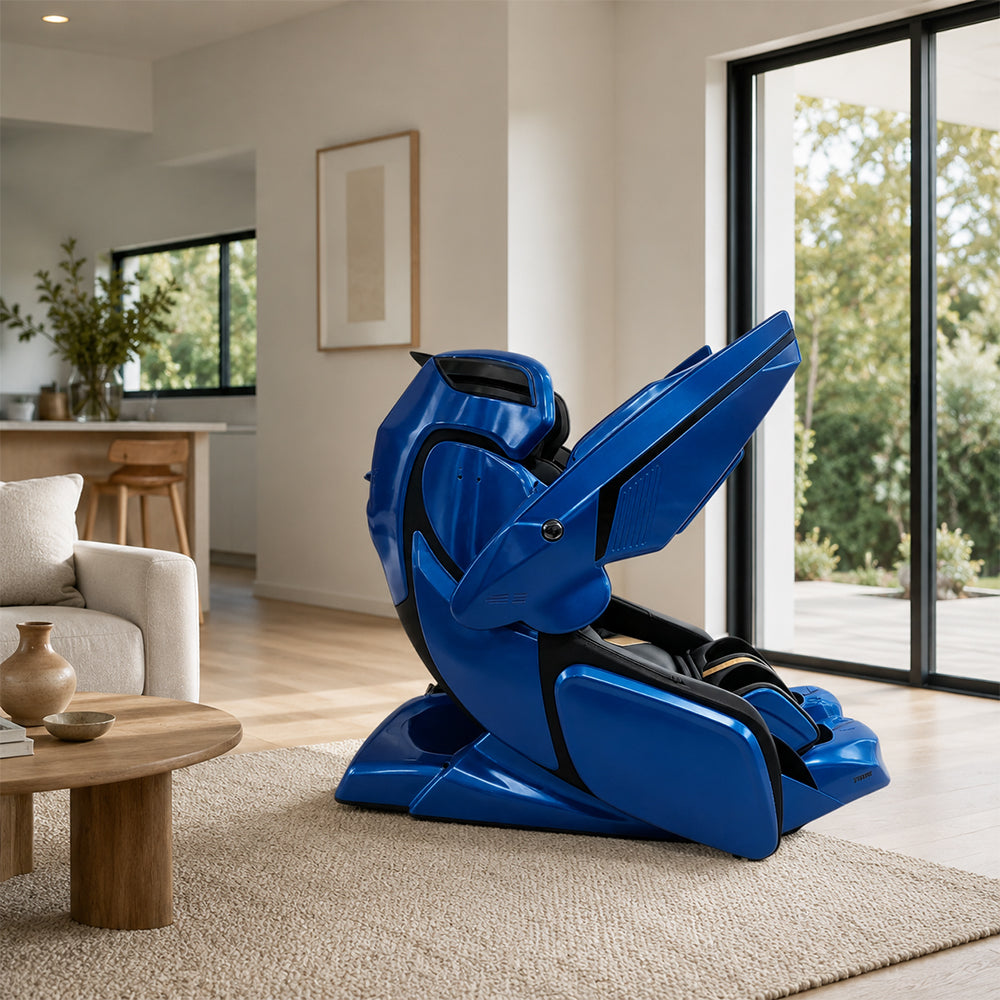 RELAXA 4D PRO Full Body Electric Massage Chair - Precision Massage Mechanism with Wide Comfort Seat - Blue