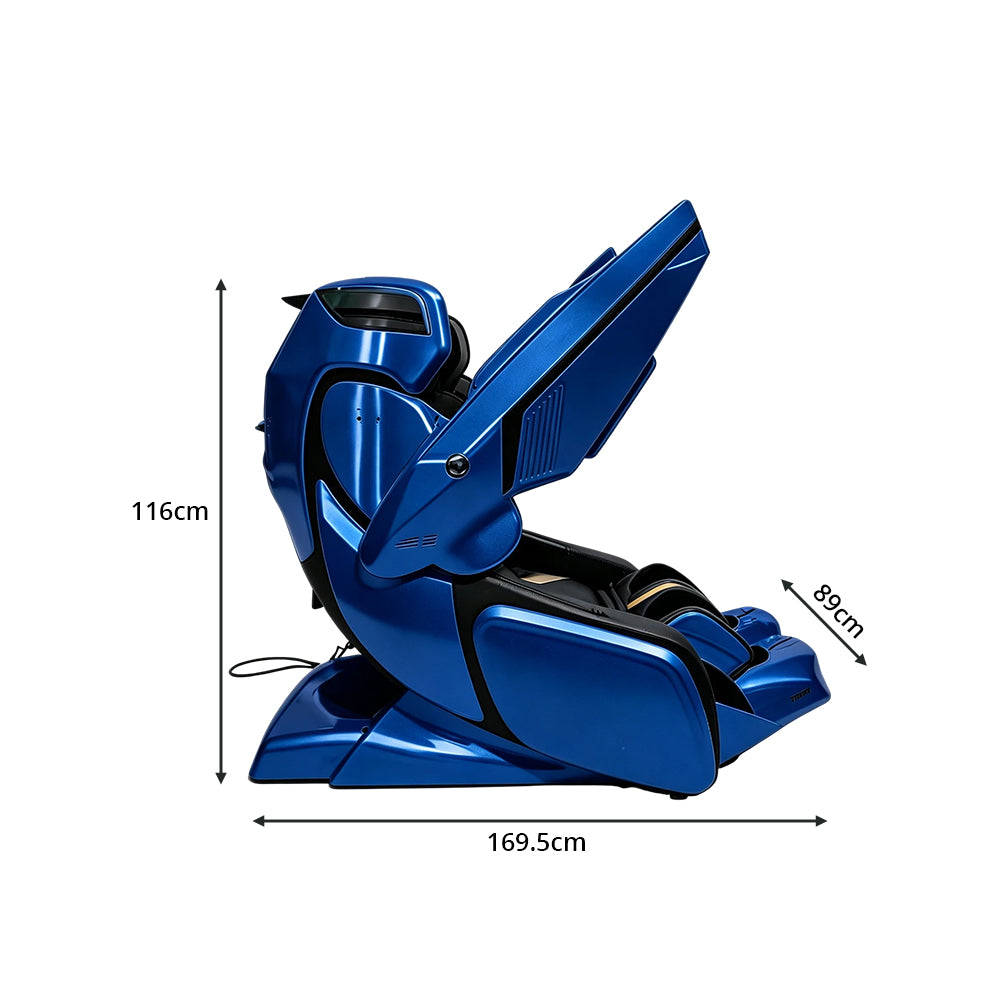 RELAXA 4D PRO Full Body Electric Massage Chair - Precision Massage Mechanism with Wide Comfort Seat - Blue