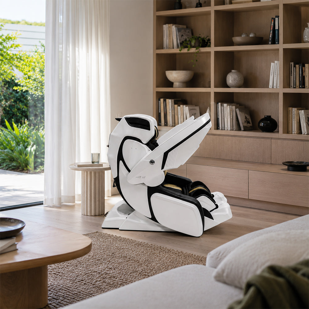 RELAXA 4D PRO Full Body Electric Massage Chair - Precision Massage Mechanism with Wide Comfort Seat - White