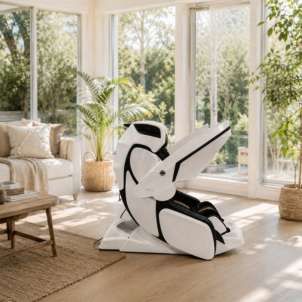 RELAXA 4D PRO Full Body Electric Massage Chair - Precision Massage Mechanism with Wide Comfort Seat - White