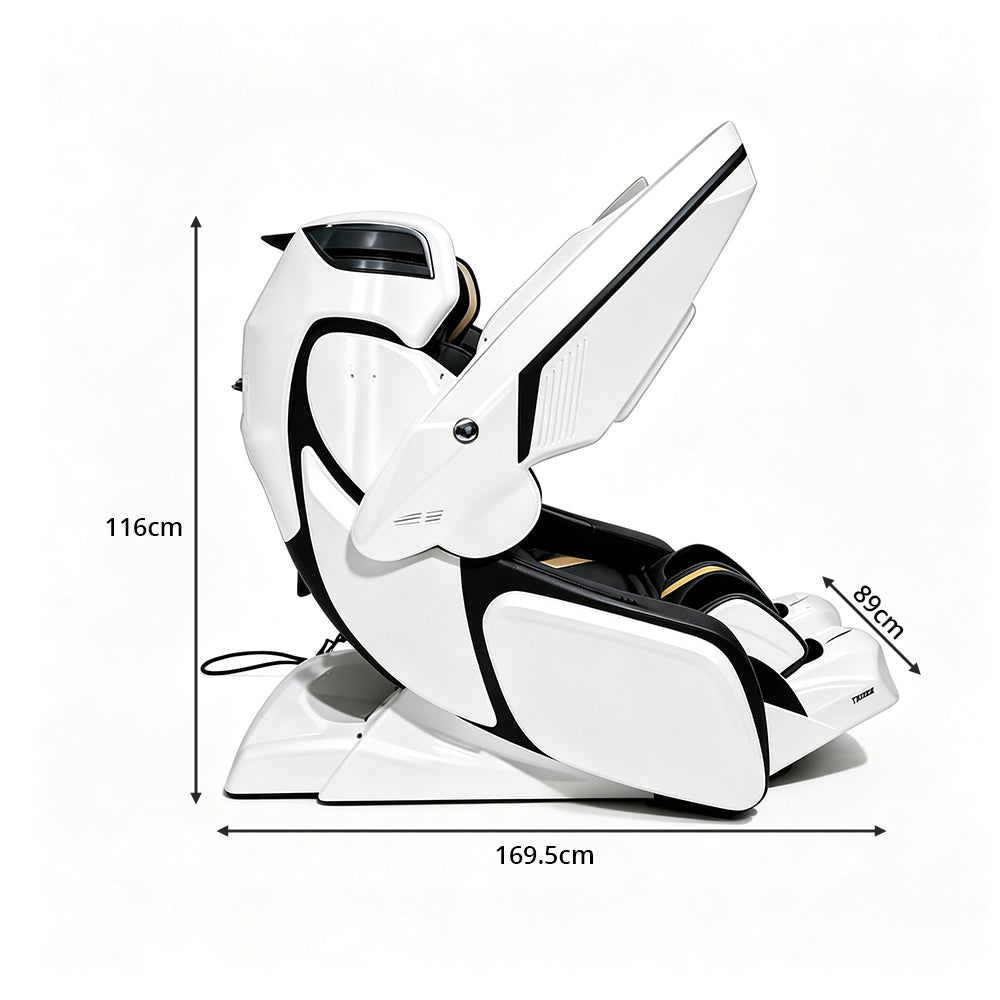 RELAXA 4D PRO Full Body Electric Massage Chair - Precision Massage Mechanism with Wide Comfort Seat - White
