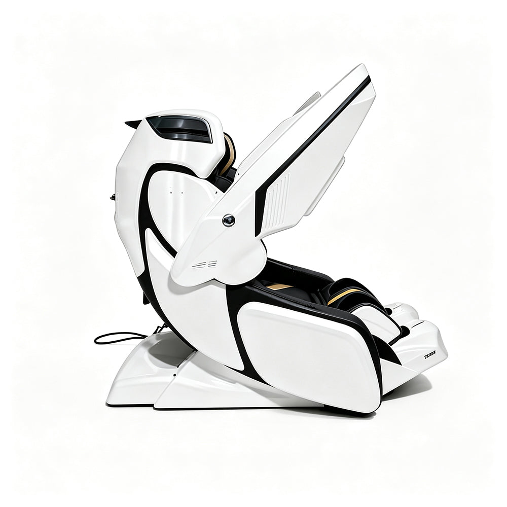 RELAXA 4D PRO Full Body Electric Massage Chair - Precision Massage Mechanism with Wide Comfort Seat - White