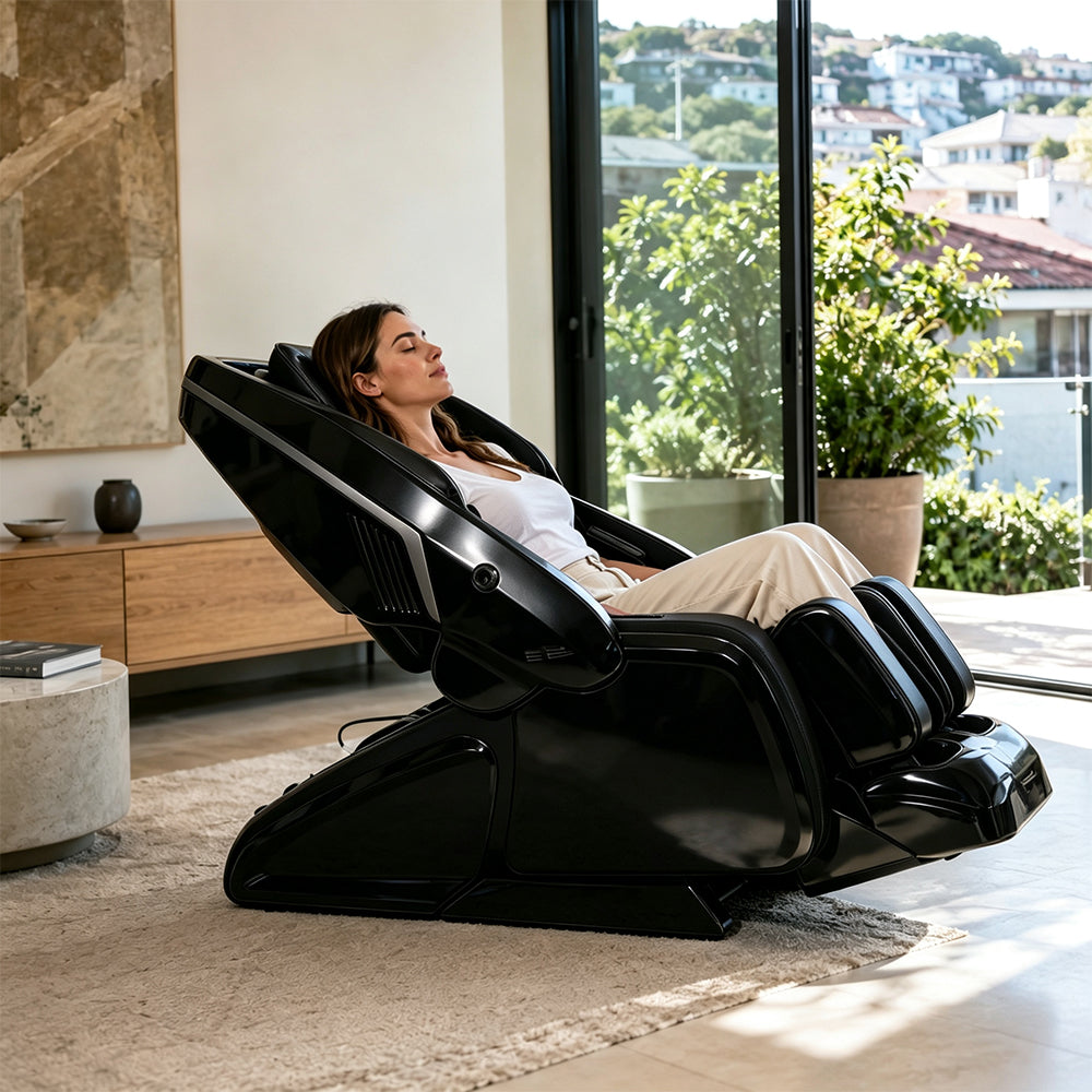 RELAXA 4D PRO Full Body Electric Massage Chair - Precision Massage Mechanism with Wide Comfort Seat - Black
