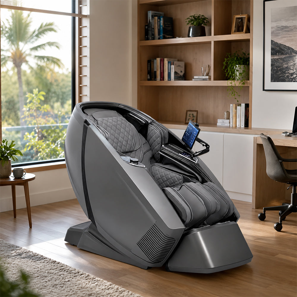RELAXA Electric Foot Massage Chair - 360° Massage with Airbag Compression, Sole Vibration and Calf Stretching - Grey