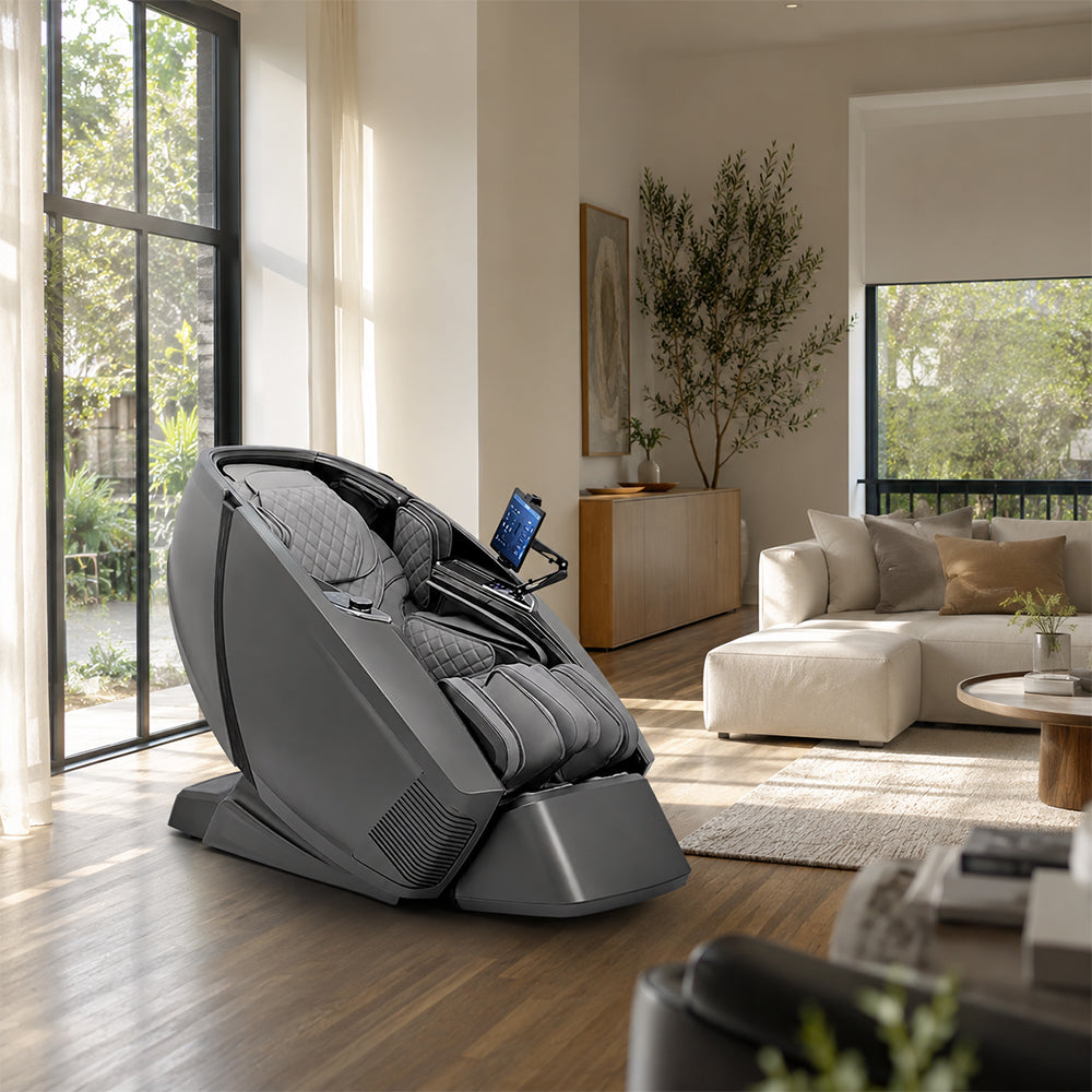 RELAXA Electric Foot Massage Chair - 360° Massage with Airbag Compression, Sole Vibration and Calf Stretching - Grey
