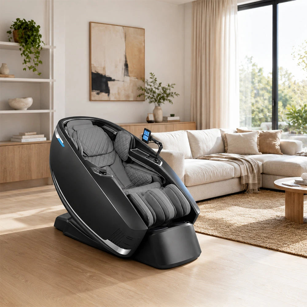 RELAXA Full Body Electric Massage Chair - 360° Foot Massage with Airbag Compression and Calf Stretching - Grey