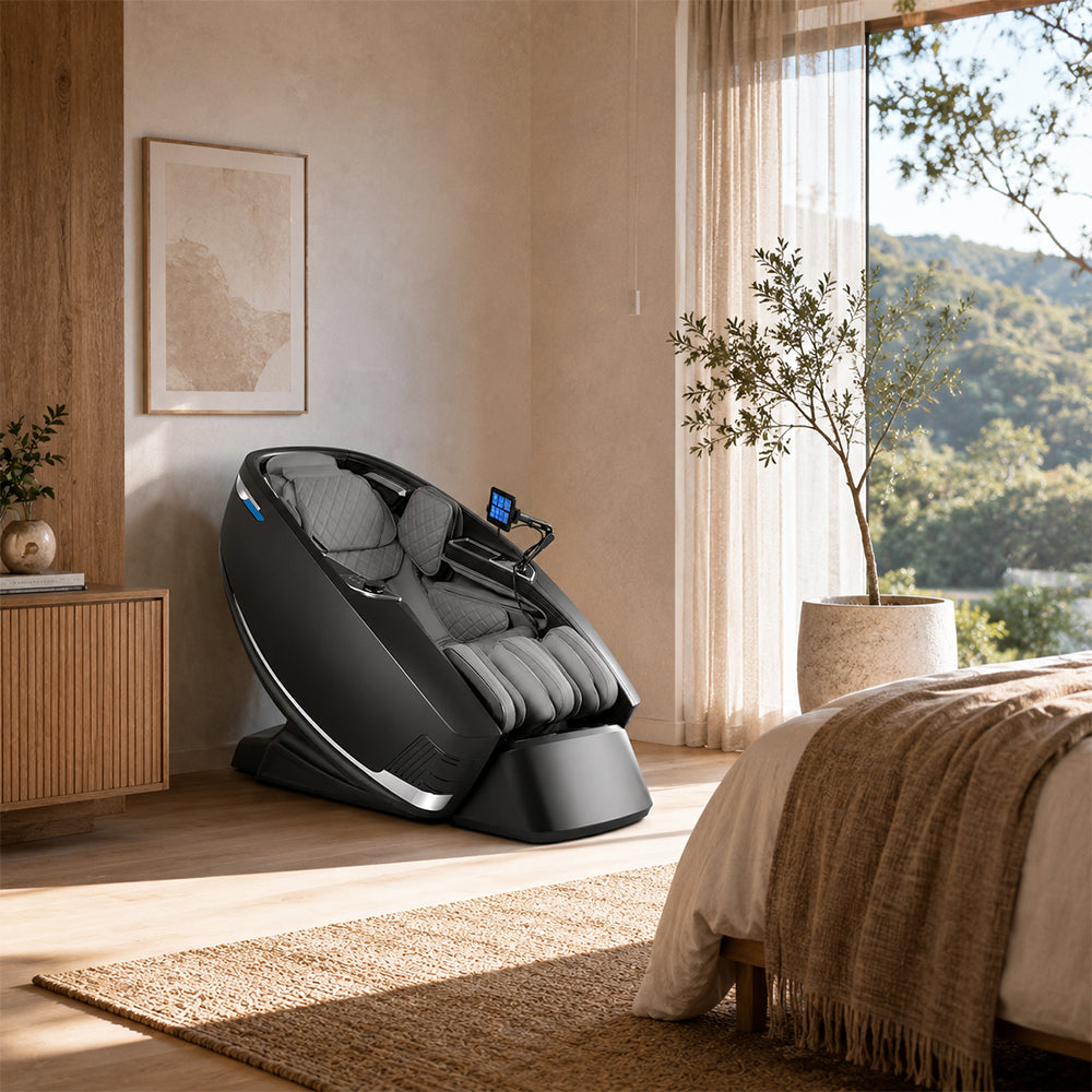 RELAXA Full Body Electric Massage Chair - 360° Foot Massage with Airbag Compression and Calf Stretching - Grey