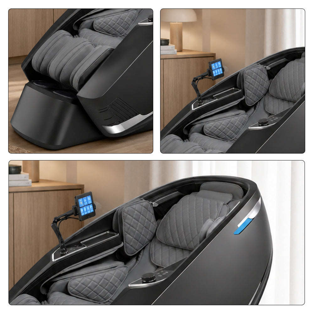 RELAXA Full Body Electric Massage Chair - 360° Foot Massage with Airbag Compression and Calf Stretching - Grey