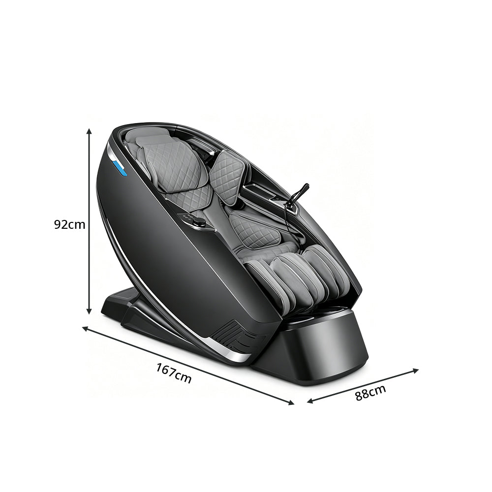 RELAXA Full Body Electric Massage Chair - 360° Foot Massage with Airbag Compression and Calf Stretching - Grey