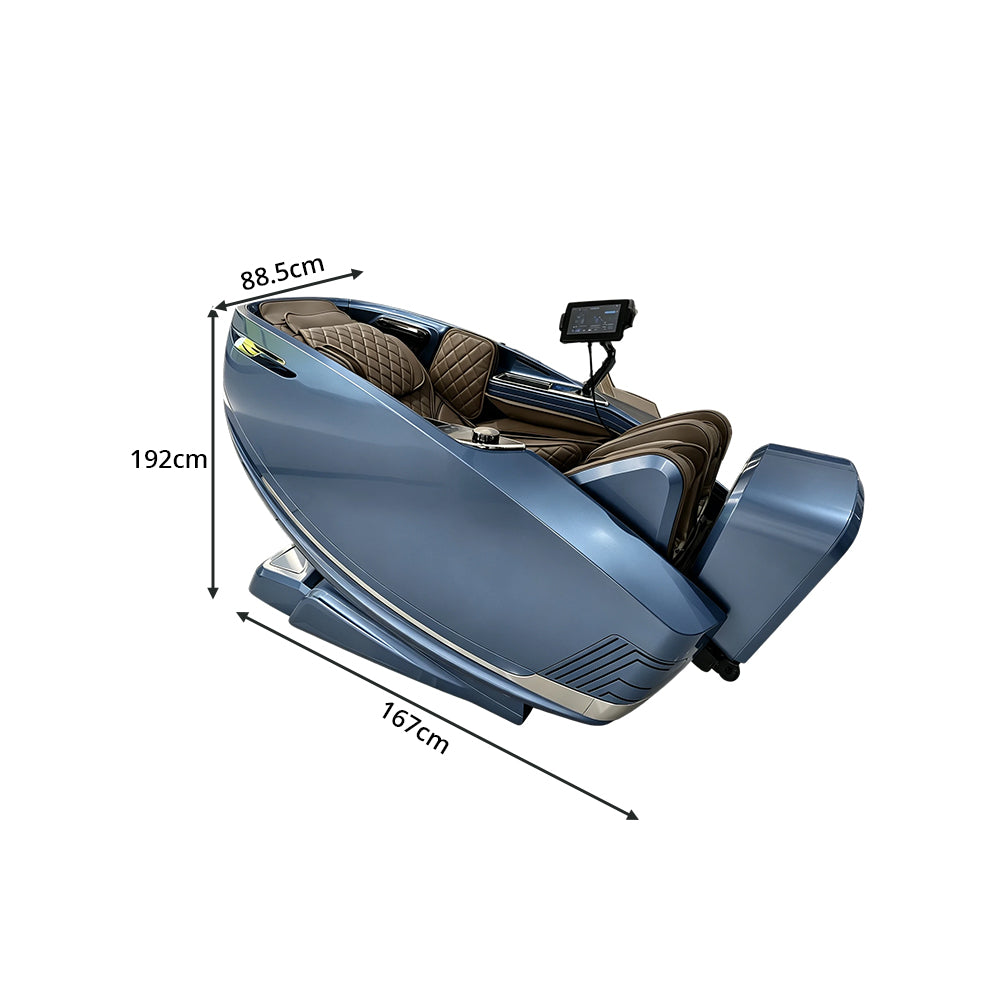 RELAXA Full Body Electric Massage Chair - 360° Foot Massage with Airbag Compression and Calf Stretching - Blue