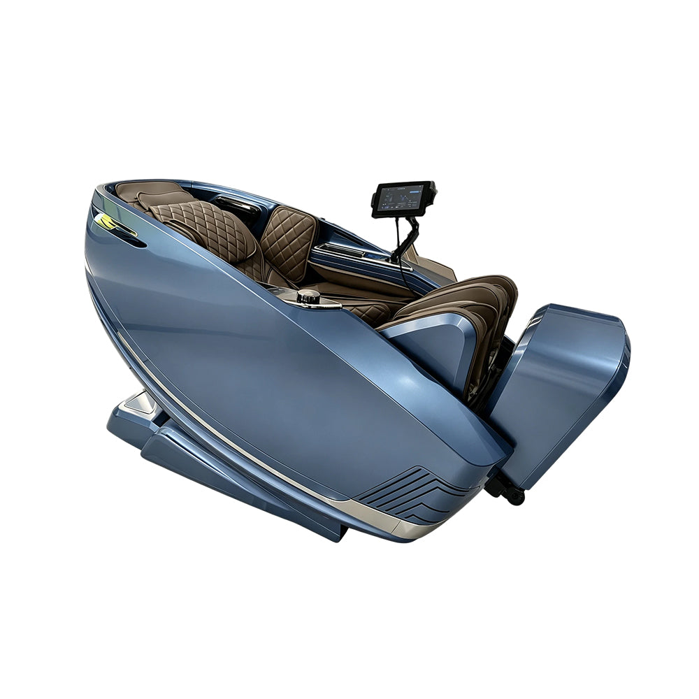 RELAXA Full Body Electric Massage Chair - 360° Foot Massage with Airbag Compression and Calf Stretching - Blue