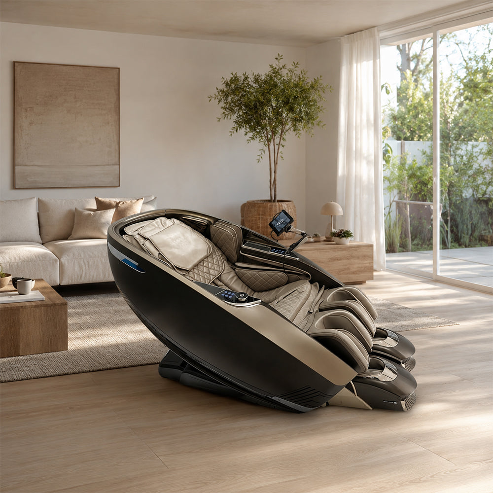 RELAXA Full Body Electric Massage Chair - 360° Foot Massage with Airbag Compression and Calf Stretching - Grey