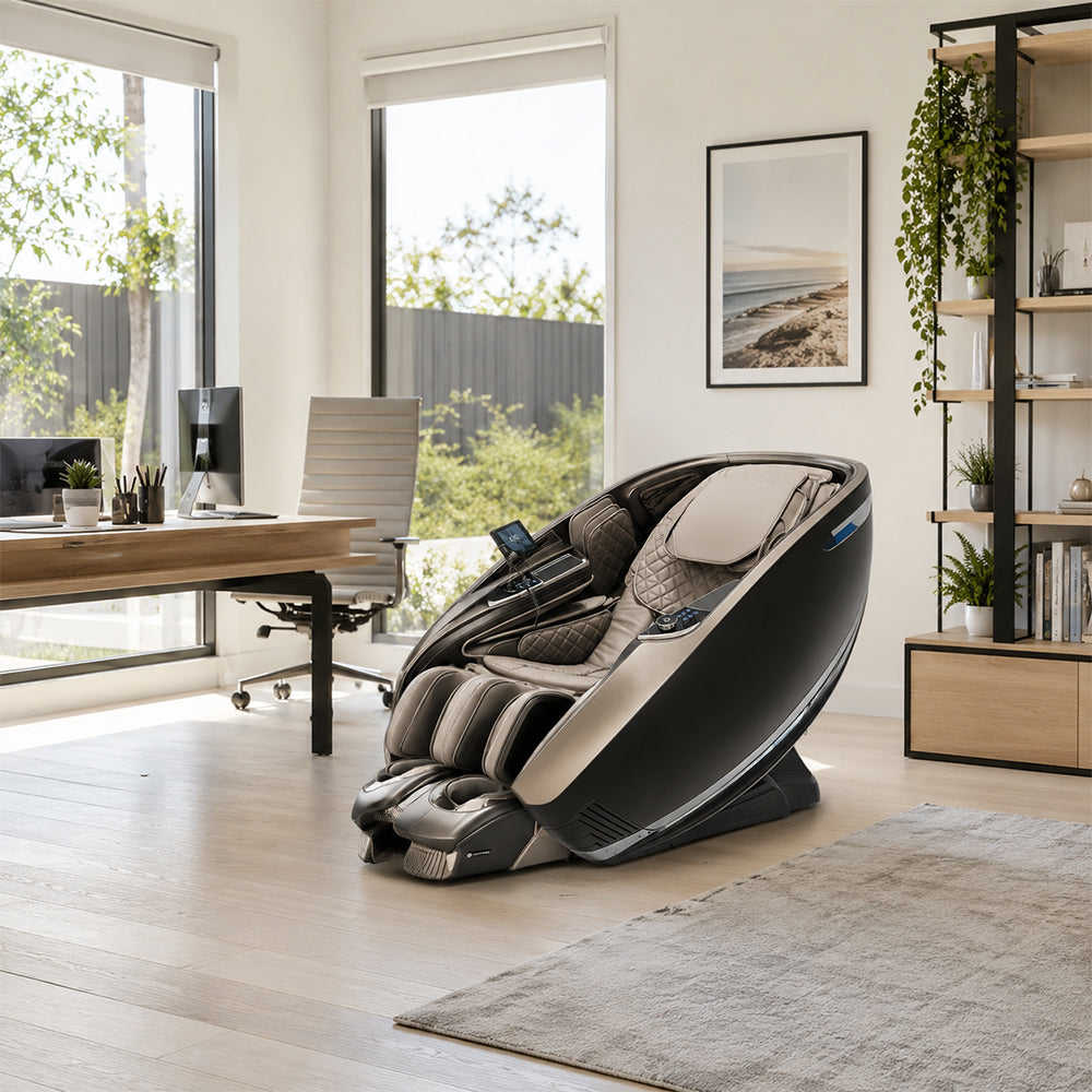 RELAXA Full Body Electric Massage Chair - 360° Foot Massage with Airbag Compression and Calf Stretching - Grey