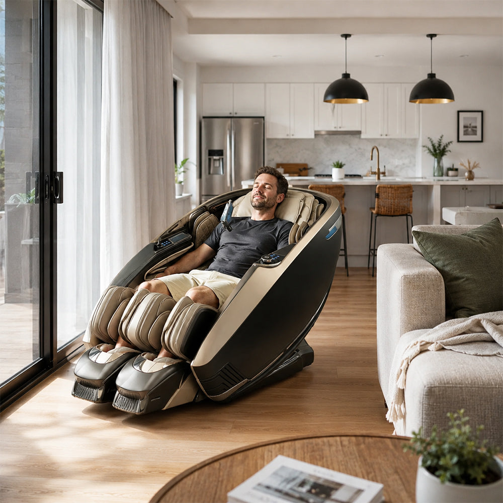 RELAXA Full Body Electric Massage Chair - 360° Foot Massage with Airbag Compression and Calf Stretching - Grey