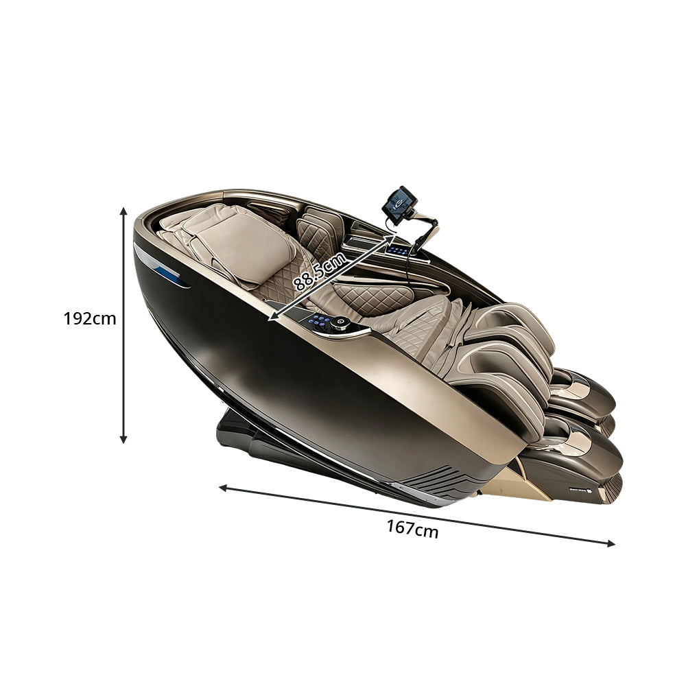 RELAXA Full Body Electric Massage Chair - 360° Foot Massage with Airbag Compression and Calf Stretching - Grey