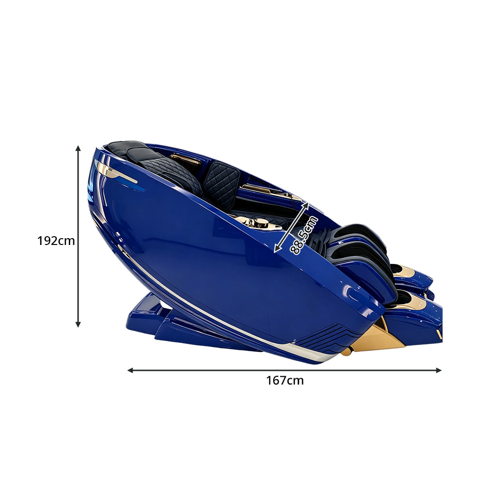 RELAXA Full Body Electric Massage Chair - 360° Foot Massage with Airbag Compression and Calf Stretching - Blue