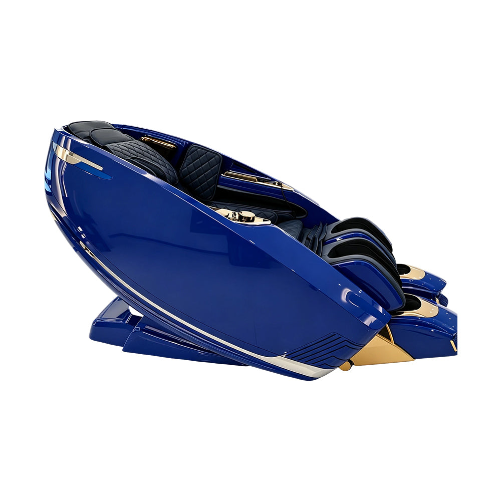 RELAXA Full Body Electric Massage Chair - 360° Foot Massage with Airbag Compression and Calf Stretching - Blue