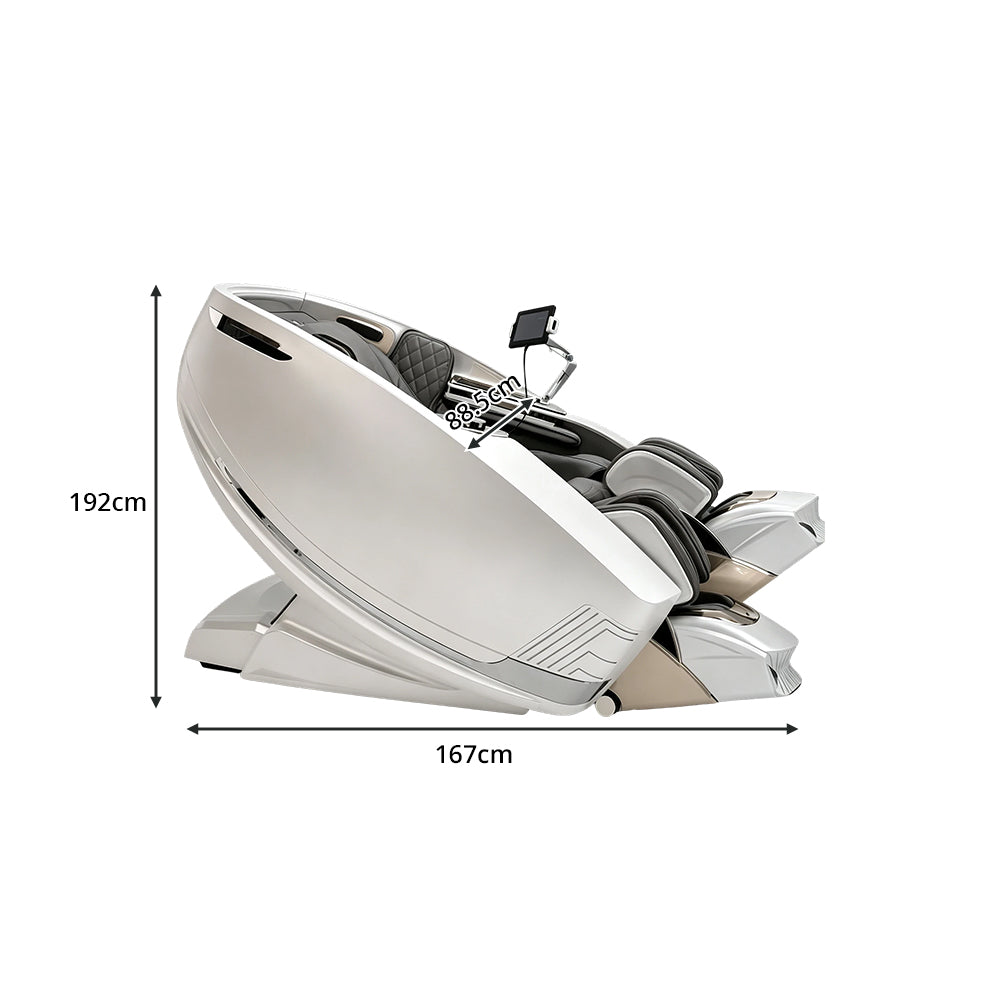 RELAXA Full Body Electric Massage Chair - 360° Foot Massage with Airbag Compression and Calf Stretching - White