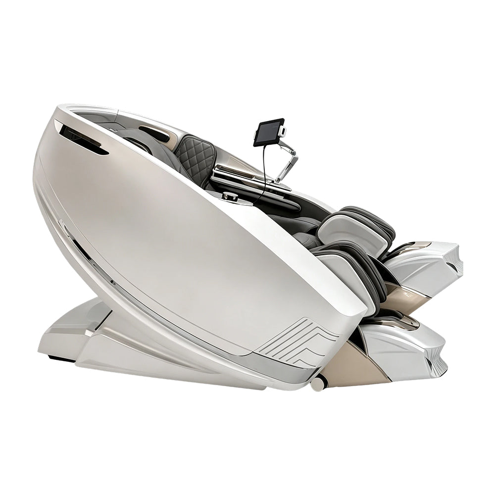 RELAXA Full Body Electric Massage Chair - 360° Foot Massage with Airbag Compression and Calf Stretching - White
