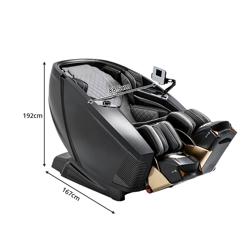 RELAXA Full Body Electric Massage Chair - 360° Foot Massage with Airbag Compression and Calf Stretching - Black
