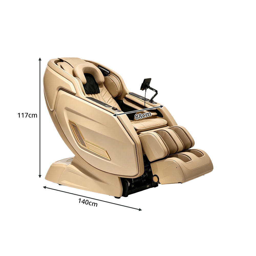 RELAXA Full Body Electric Massage Chair - 360° Foot Massage with Airbag Compression and Wide Comfort Seat - Gold