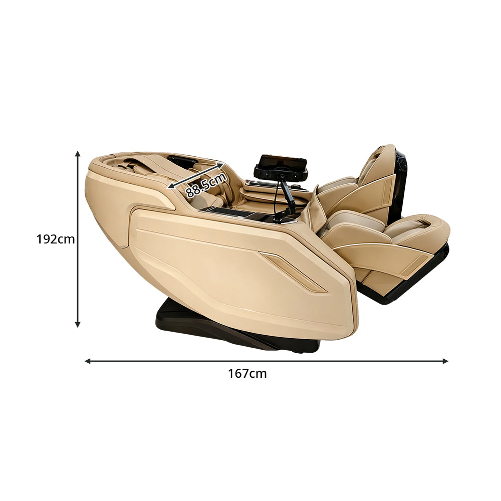 RELAXA Full Body Electric Massage Chair - 360° Foot Massage with Airbag Compression and Detachable Armrests - Gold