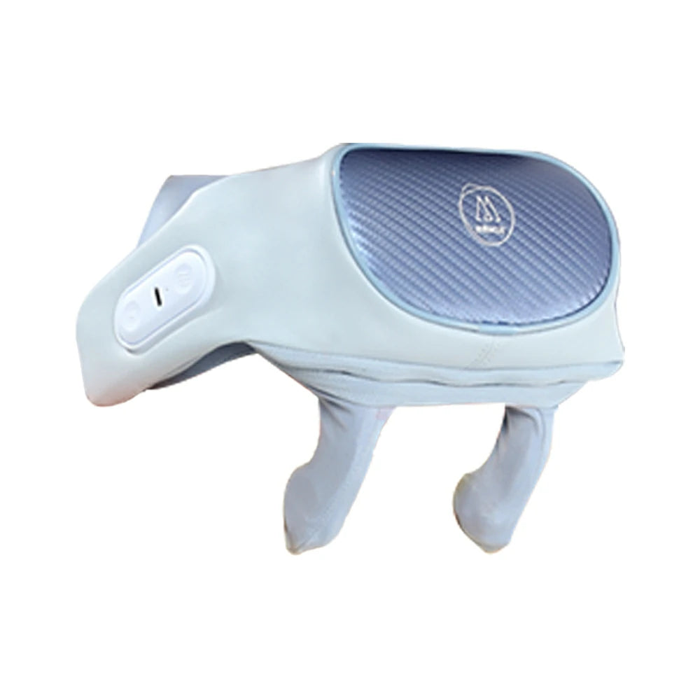 RELAXA Wireless Neck Massager with Heat Deep Kneading Massage Soft Silicone Heads Adjustable Straps Portable Relaxation Device - Blue