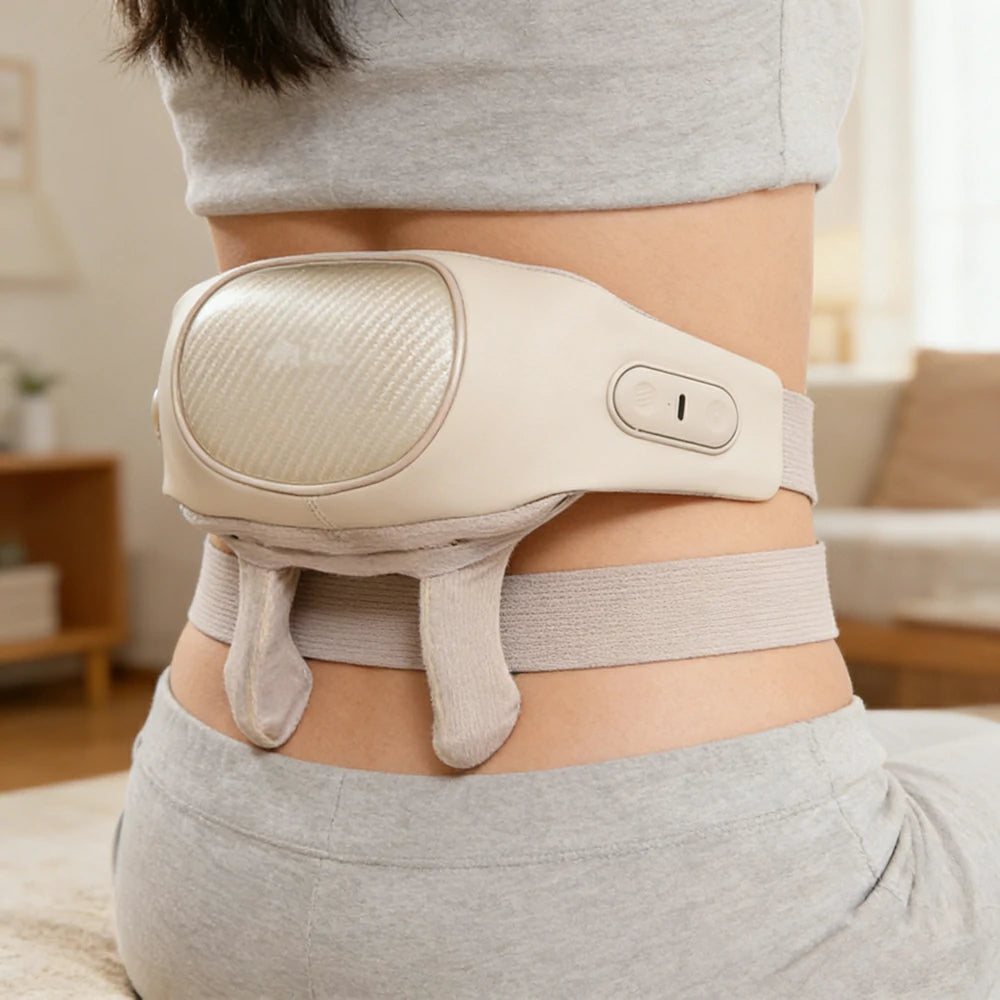 RELAXA Wireless Neck Massager with Heat Deep Kneading Massage Soft Silicone Heads Adjustable Straps Portable Relaxation Device - Gold