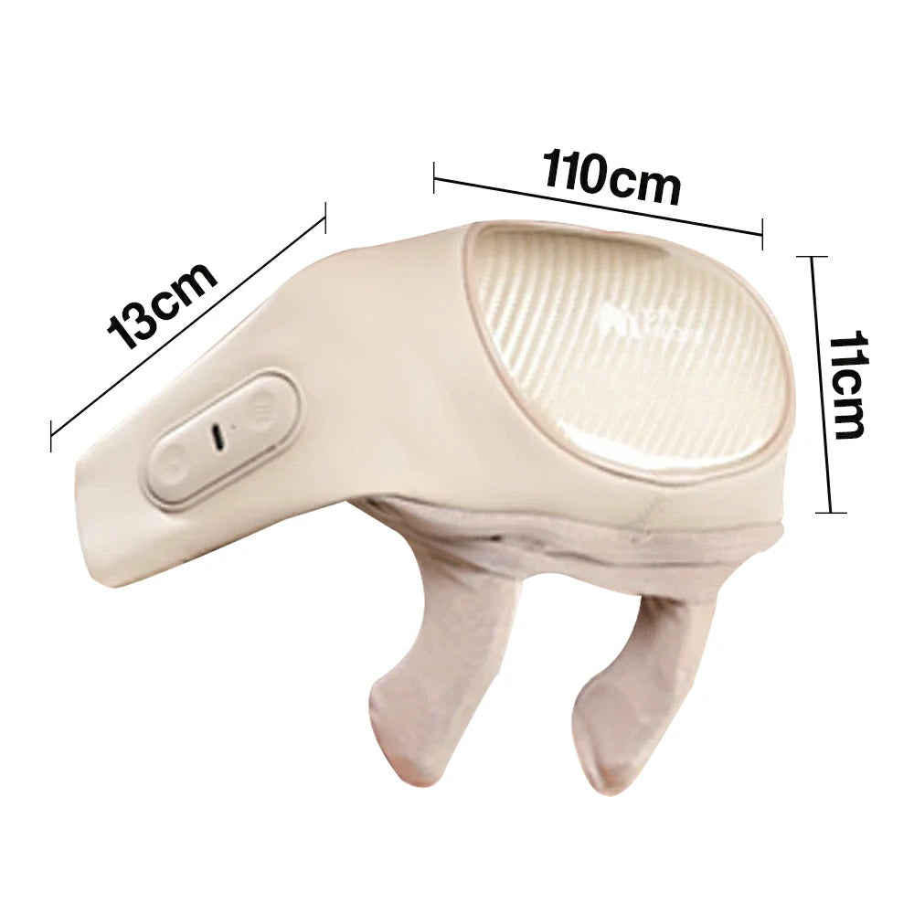 RELAXA Wireless Neck Massager with Heat Deep Kneading Massage Soft Silicone Heads Adjustable Straps Portable Relaxation Device - Gold