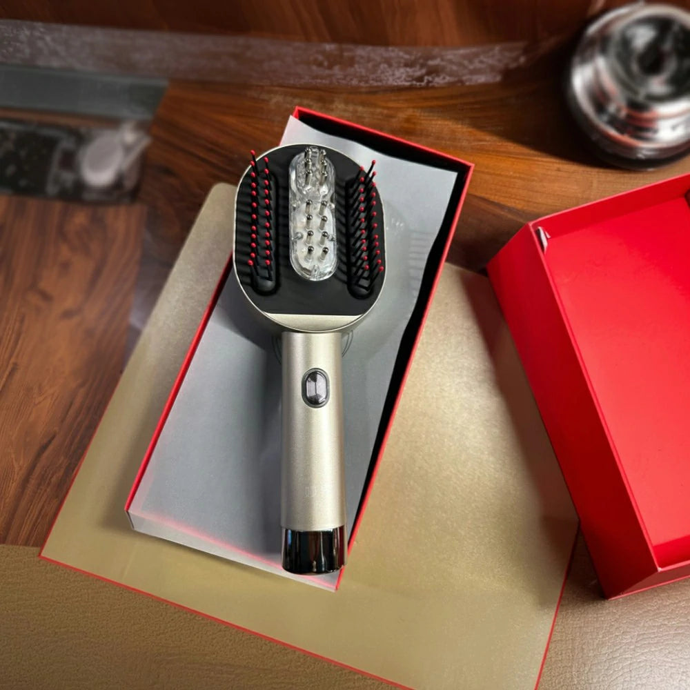 RELAXA Scalp Massager with EMS Red Light Deep Kneading Multi Mode Wireless Hair Care - Gold