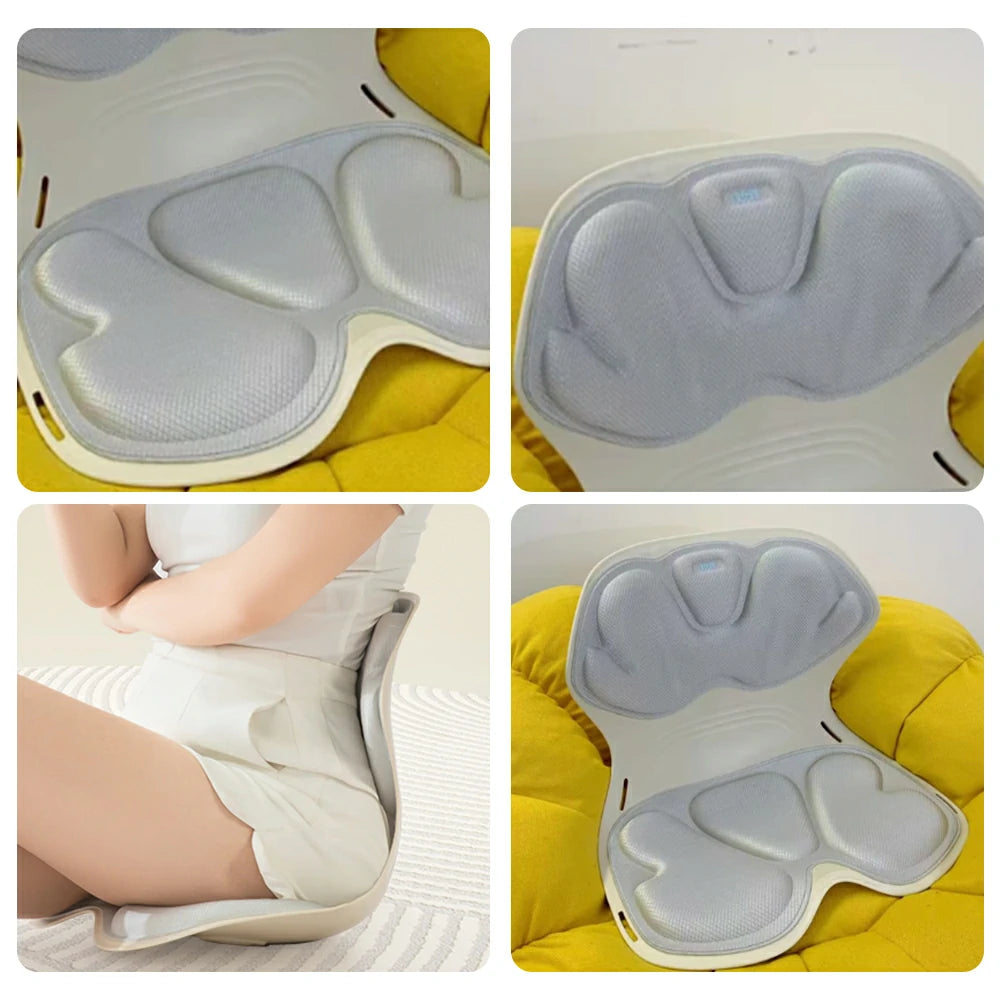 RELAXA Heated Lumbar Support Cushion, Graphene Heating, High-Density Foam, Ergonomic Curved Design for Home & Office - Grey