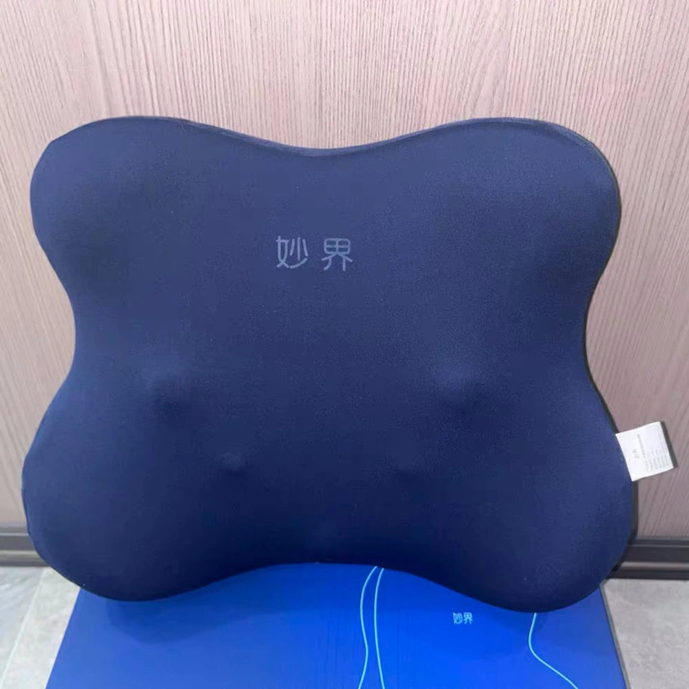 RELAXA Heated Lumbar Massage Cushion, Kneading Massage & Dual Heat, High-Density Foam, Ergonomic Butterfly Design