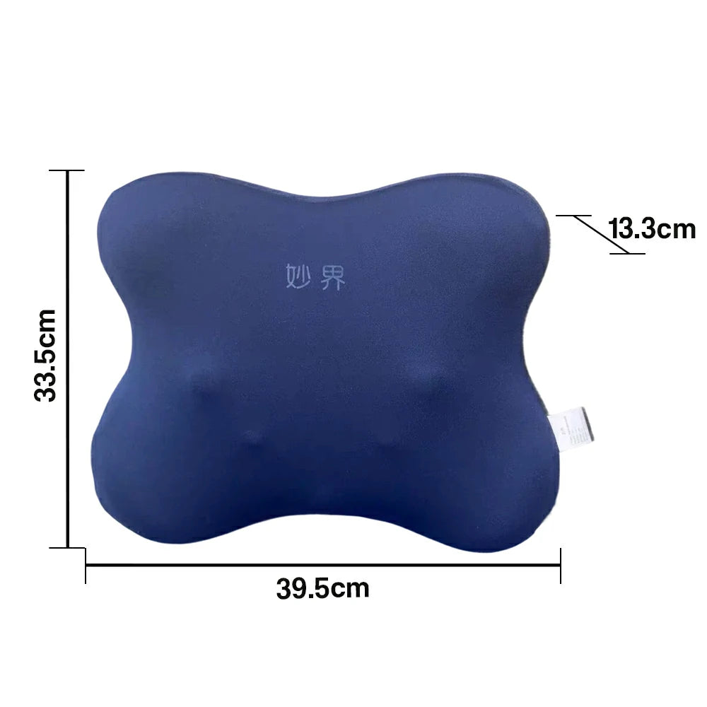 RELAXA Heated Lumbar Massage Cushion, Kneading Massage & Dual Heat, High-Density Foam, Ergonomic Butterfly Design