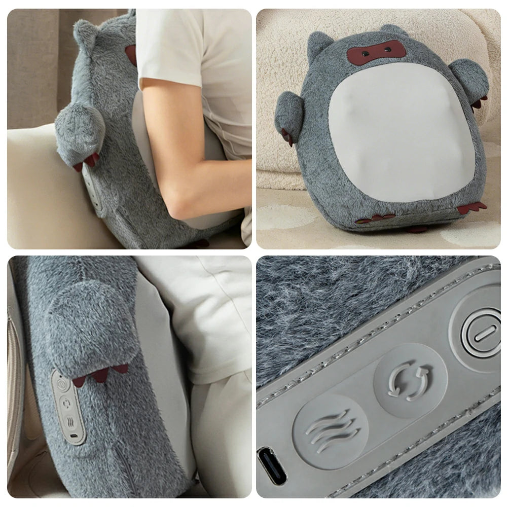 RELAXA Cordless Back Massage Cushion with Heat, Four-Node Kneading Massage, Breathable Fabric, All-in-One Lumbar Support Design