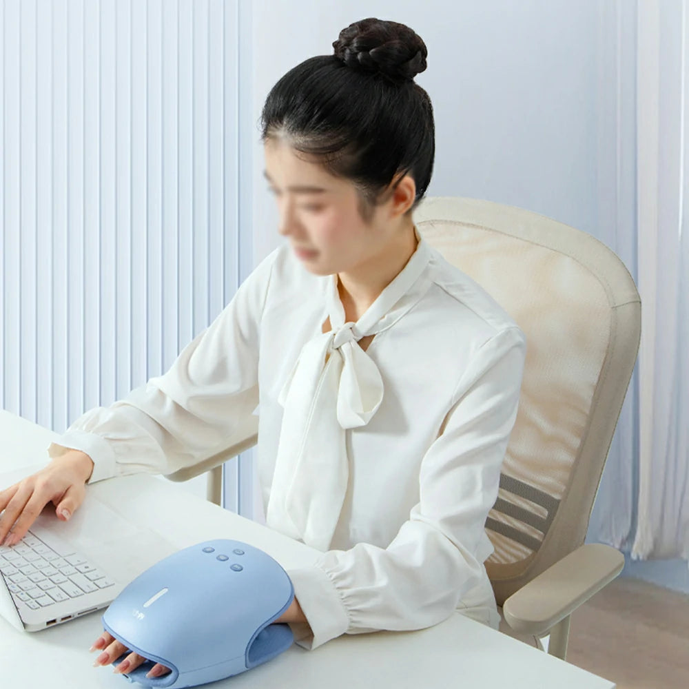 RELAXA Air Compression Hand Massager with Heat, Adjustable Massage Modes, Soft Cushioned Design, Cordless & Ambidextrous Use