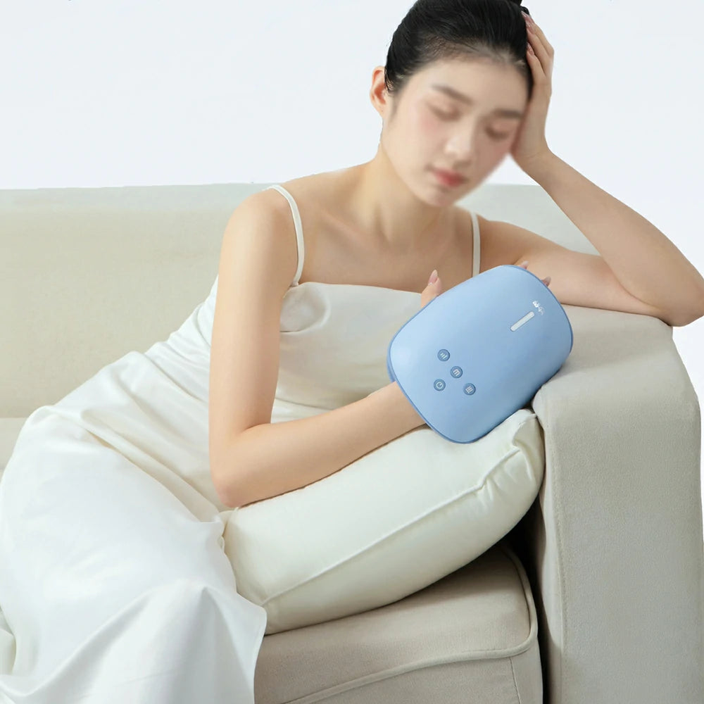 RELAXA Air Compression Hand Massager with Heat, Adjustable Massage Modes, Soft Cushioned Design, Cordless & Ambidextrous Use
