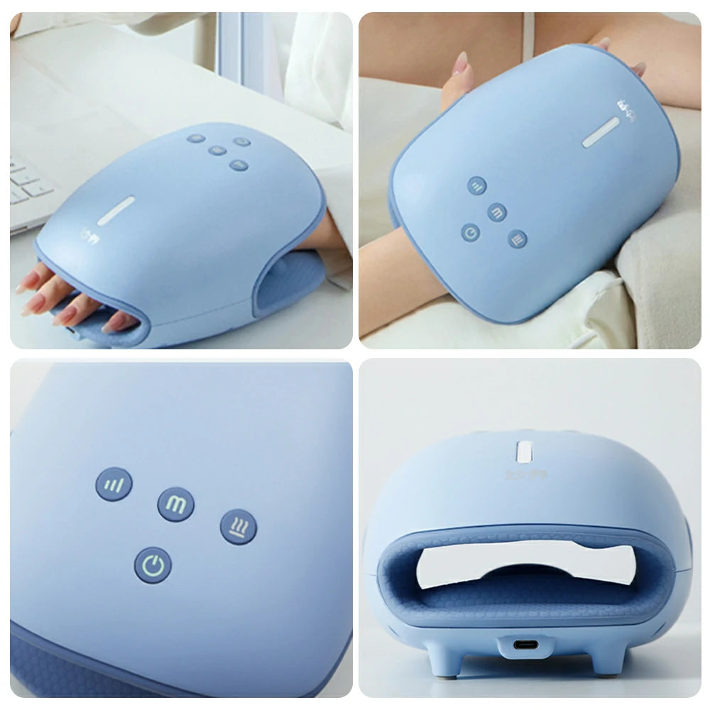 RELAXA Air Compression Hand Massager with Heat, Adjustable Massage Modes, Soft Cushioned Design, Cordless & Ambidextrous Use