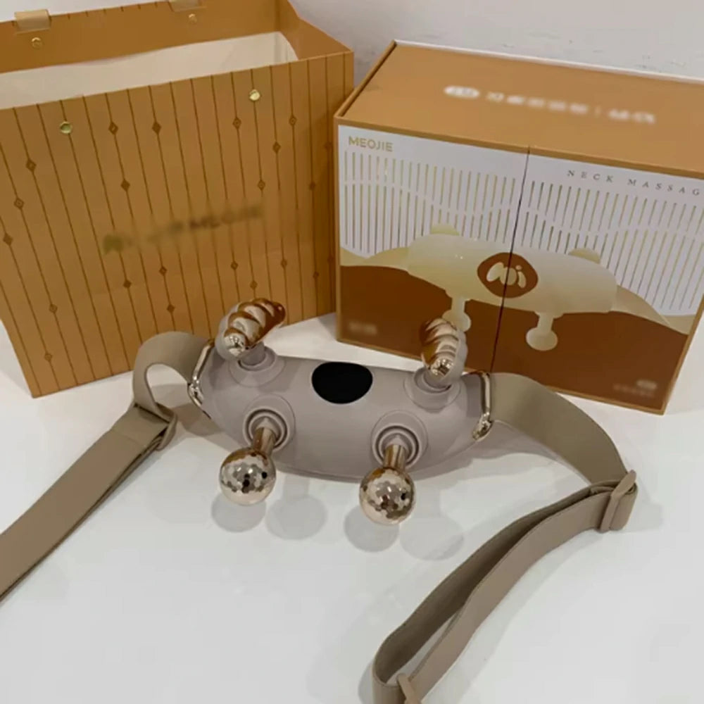 RELAXA Cordless Full-Body Massager, Five-Finger Kneading & Red Light Heat, Brushless Motor, Adjustable Strap Design - Gold