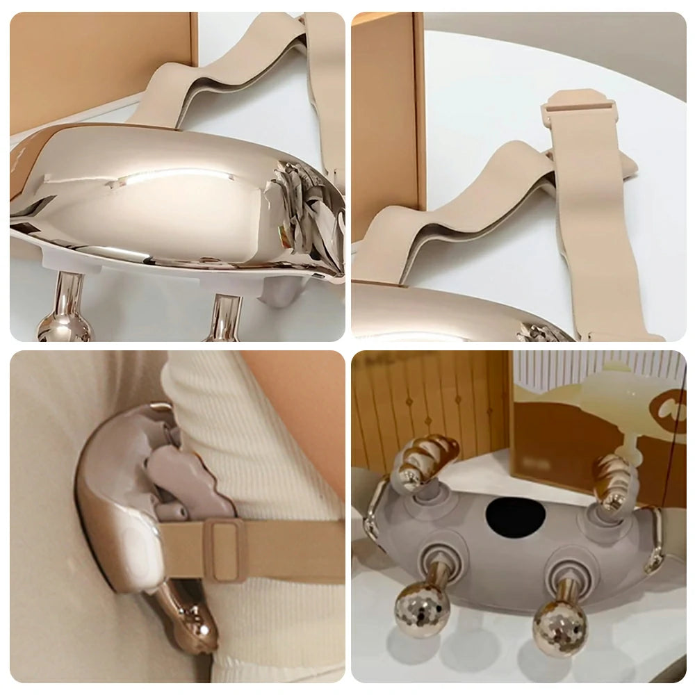 RELAXA Cordless Full-Body Massager, Five-Finger Kneading & Red Light Heat, Brushless Motor, Adjustable Strap Design - Gold