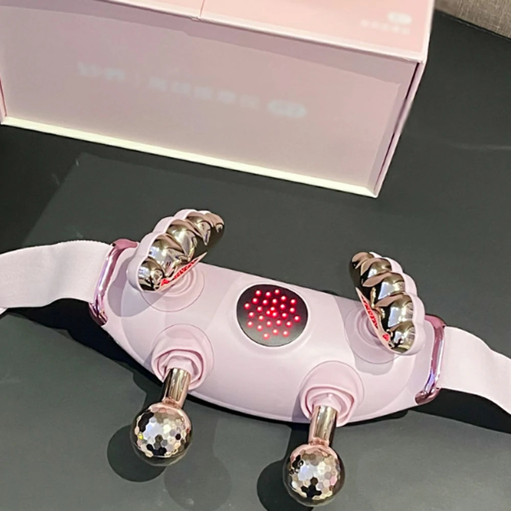 RELAXA Cordless Full-Body Massager, Five-Finger Kneading & Red Light Heat, Brushless Motor, Adjustable Strap Design - Pink