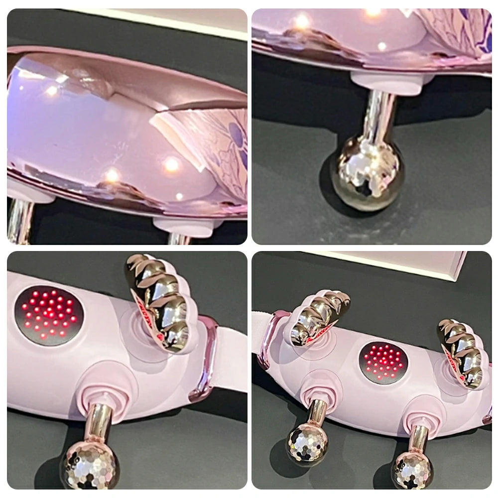 RELAXA Cordless Full-Body Massager, Five-Finger Kneading & Red Light Heat, Brushless Motor, Adjustable Strap Design - Pink