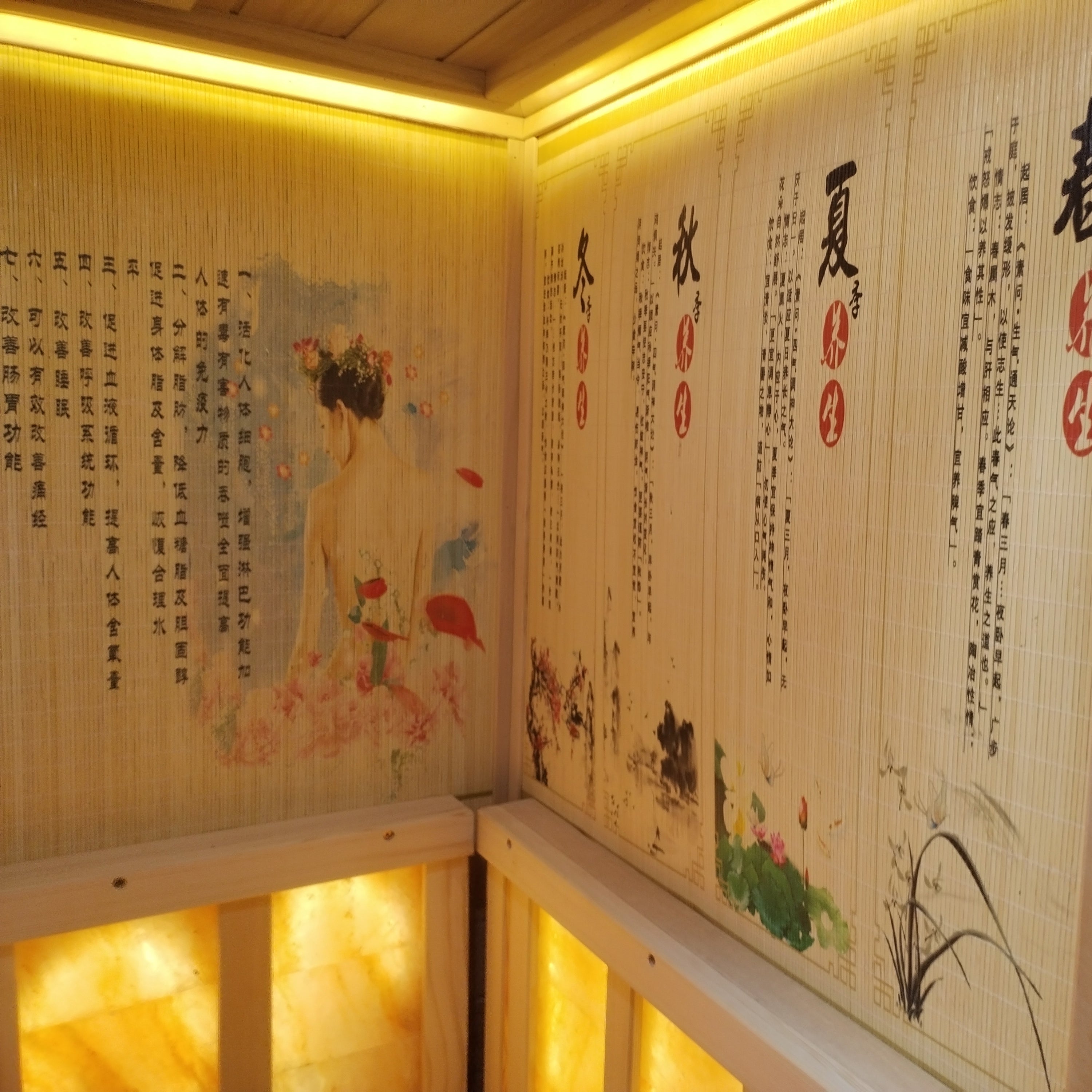 LUXORA YUF001 Heater 1 Person Sauna Infrared Sauna Home SPA W/ LED Square Lamp - Oak