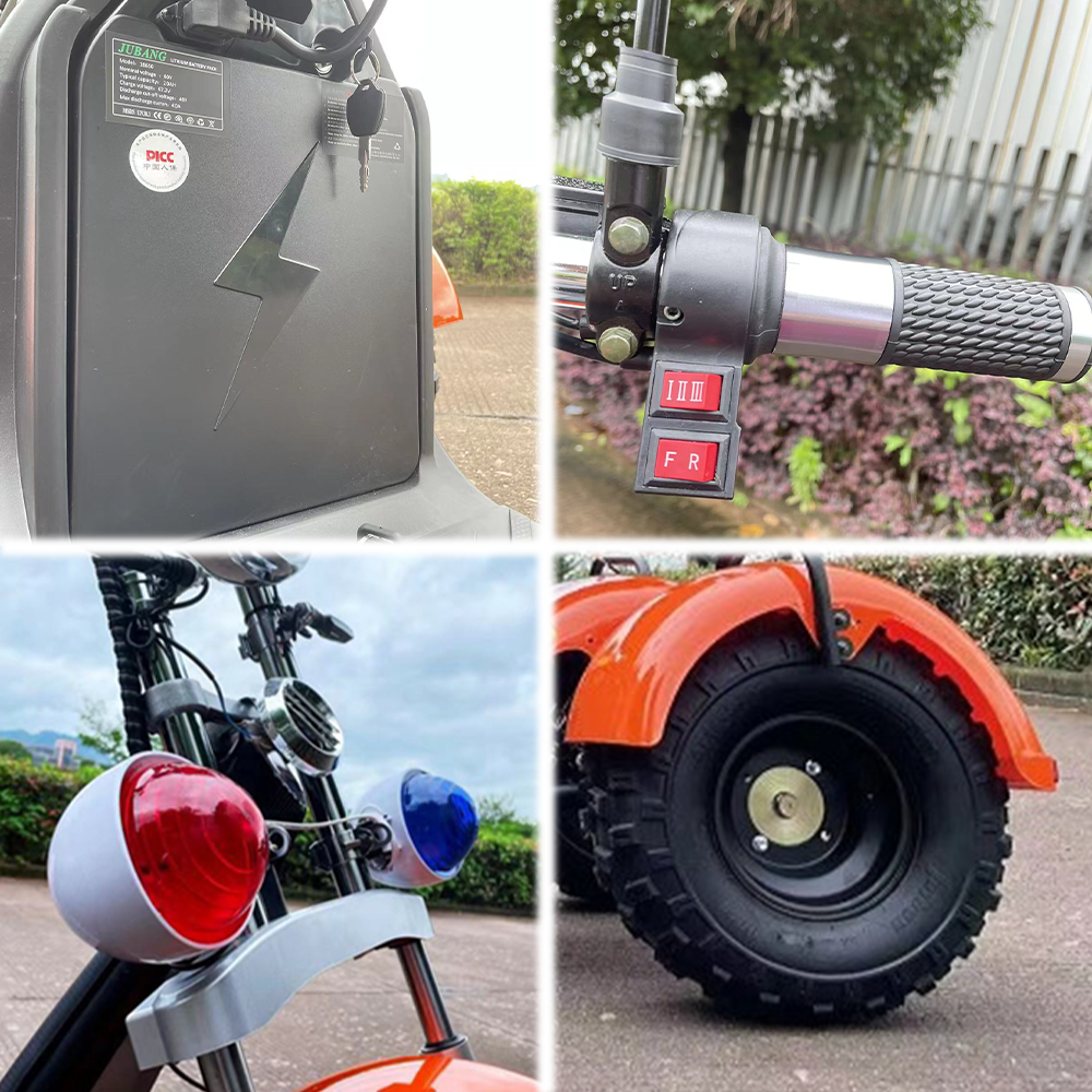 GLIDER HALLEY SC 08 1000W 60V 12-20AH  Lithium Battery Three-Wheel Electric Motorbike/Motorcycle/Scooter Cruise at 25km/h - Unlock More Power (Details Inside)*