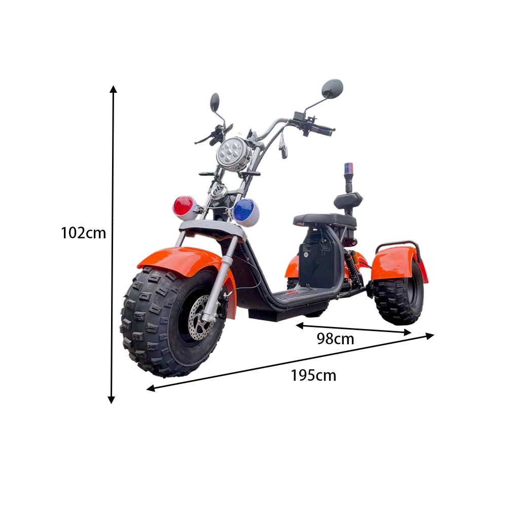 GLIDER HALLEY SC 08 1000W 60V 12-20AH  Lithium Battery Three-Wheel Electric Motorbike/Motorcycle/Scooter Cruise at 25km/h - Unlock More Power (Details Inside)*