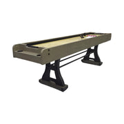 SHUFLEX 9FT Solid Wood Shuffleboard Table - Resin-Coated Hardwood Playing Surface, Smooth Stable Roll, Heavy-Duty Frame, Indoor Game Table - Walnut Brown