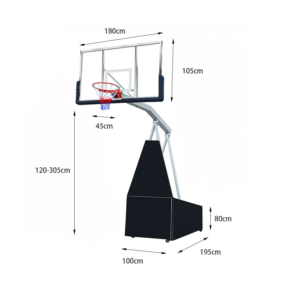 DUNK MASTER SG-2 Basketball System Portable Basketball Stand Ring Hoop Ironman Heavy Duty Professional