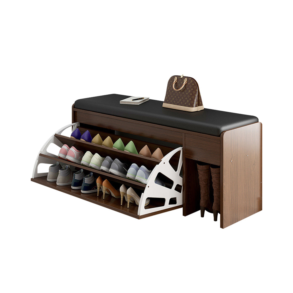 LIVARA 100cm Length Leather Seat Cushion Shoe Cabinet